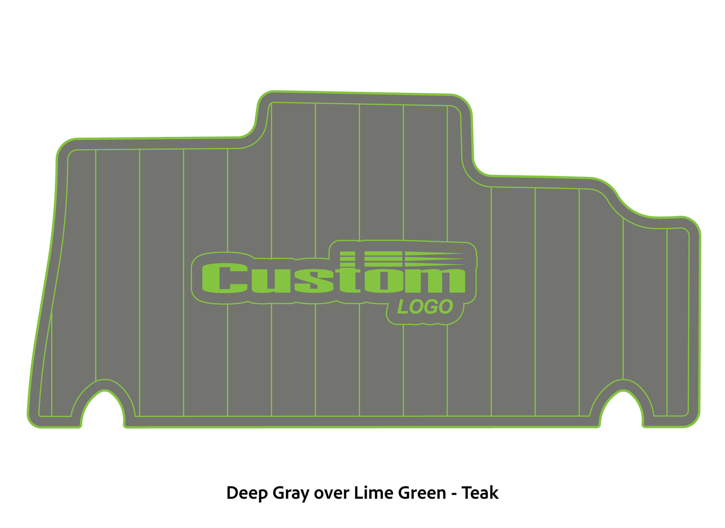 Dura-deck Triton 179TRX custom EVA foam bass boat flooring in deep gray over lime green teak pattern