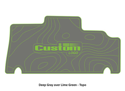 Dura-deck Triton 179TRX custom EVA foam bass boat flooring in deep gray over lime green topo pattern