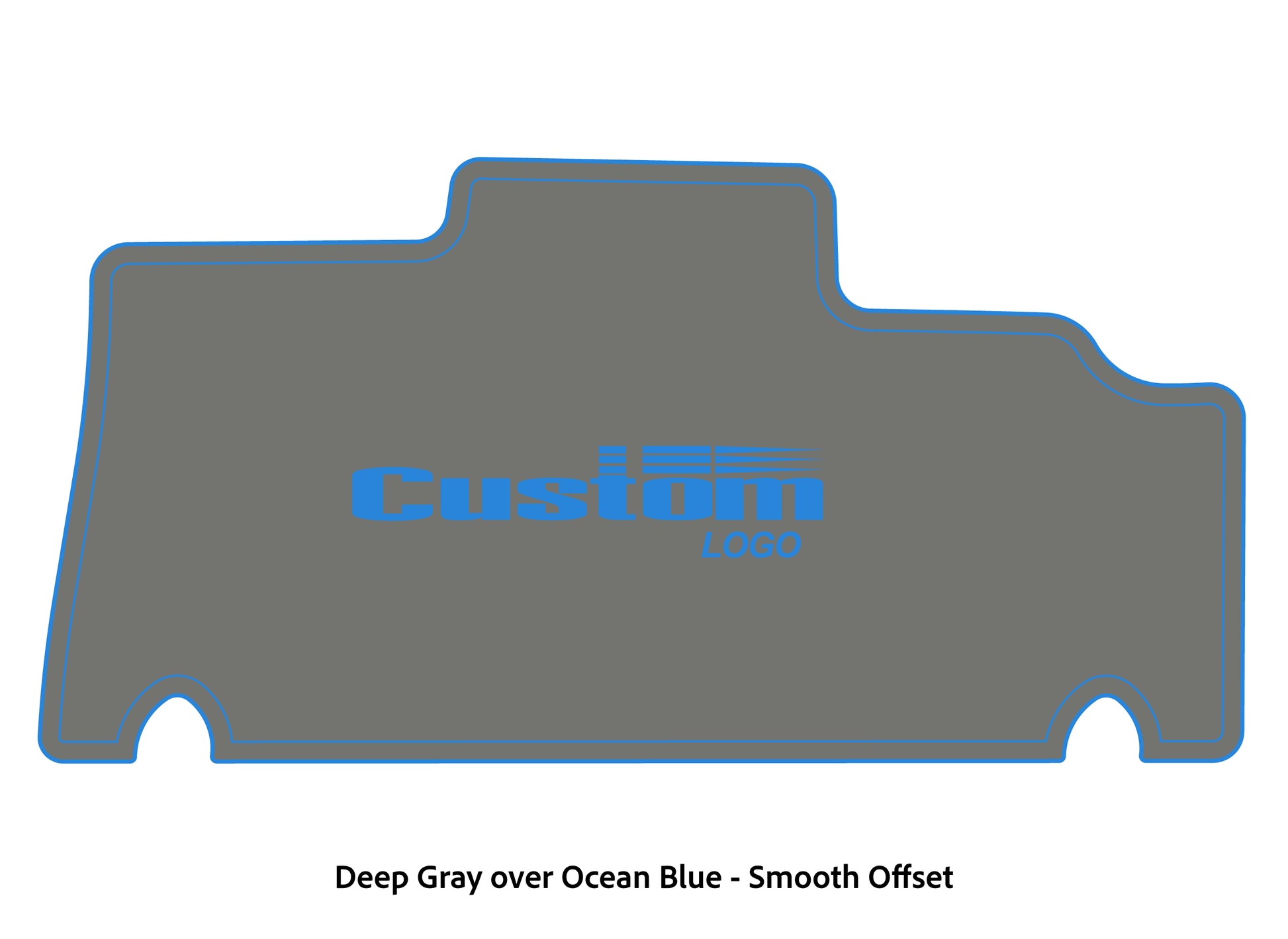 Dura-deck Triton 179TRX custom EVA foam bass boat flooring in deep gray over ocean blue smooth offset pattern