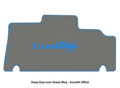 Dura-deck Triton 179TRX custom EVA foam bass boat flooring in deep gray over ocean blue smooth offset pattern