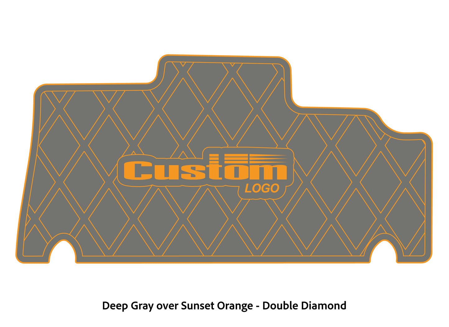 Dura-deck Triton 179TRX custom EVA foam bass boat flooring in deep gray over sunset orange double diamond pattern