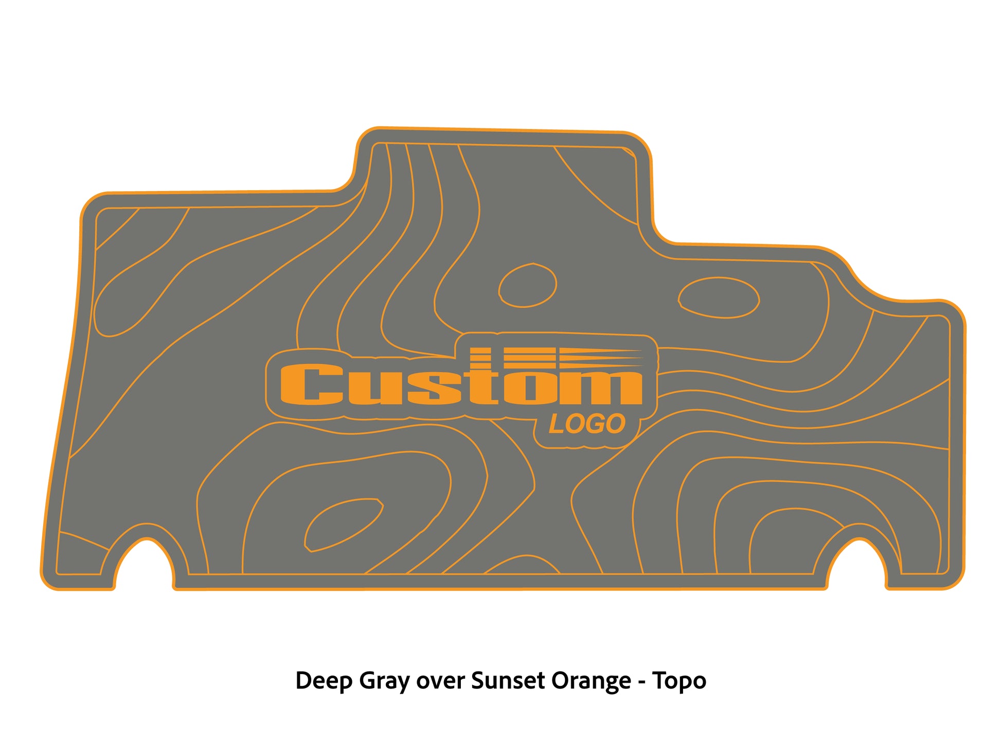 Dura-deck Triton 179TRX custom EVA foam bass boat flooring in deep gray over sunset orange topo pattern