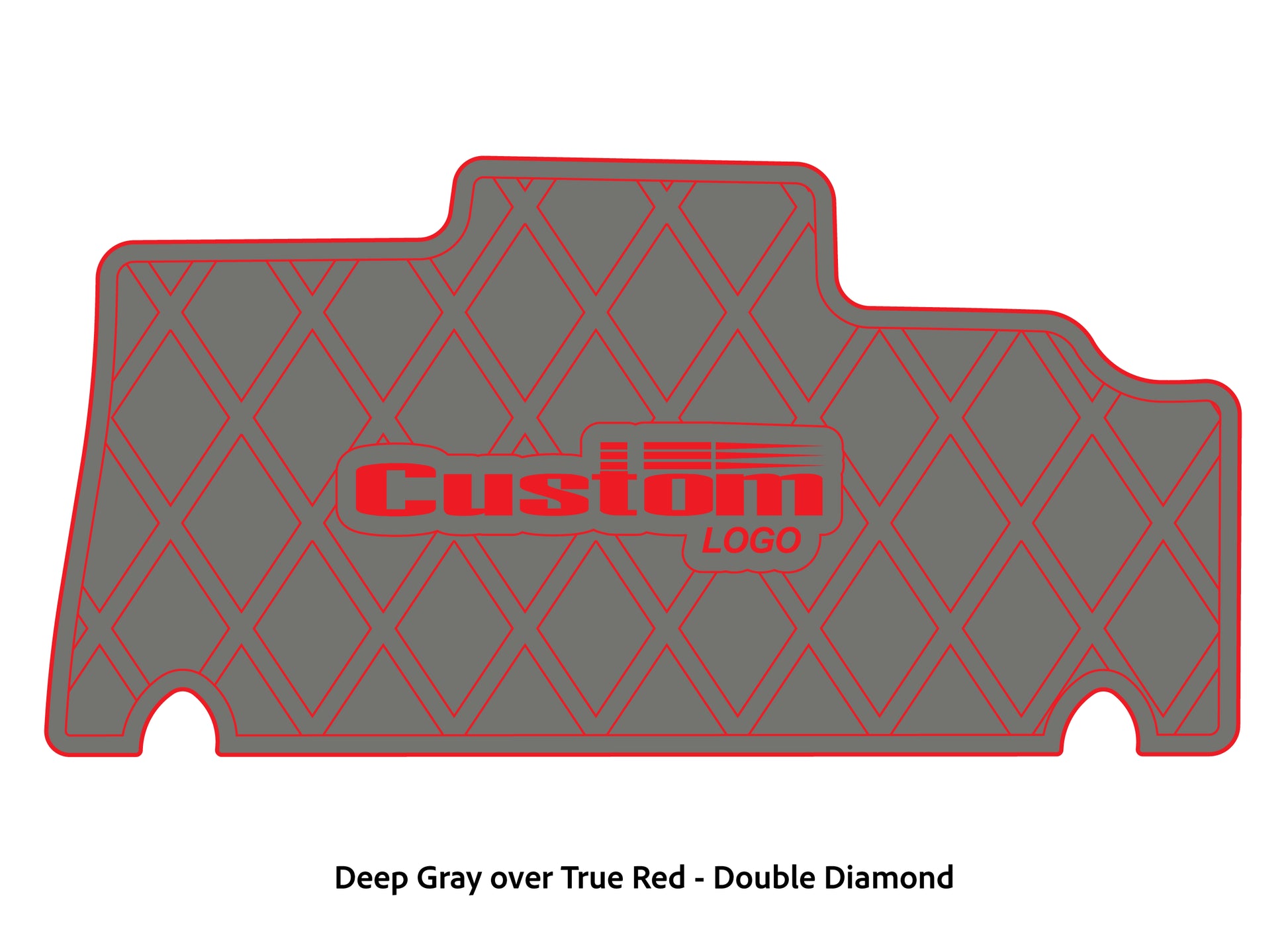 Dura-deck Triton 179 custom EVA foam bass boat flooring in deep gray over true red double diamond pattern