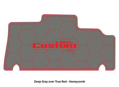 Dura-deck Triton 179TRX custom EVA foam bass boat flooring in deep gray over true red honeycomb pattern