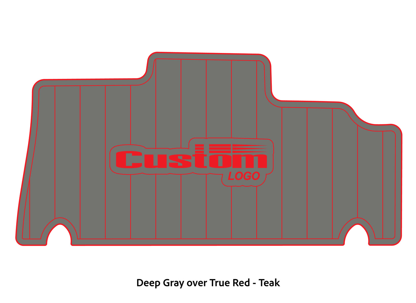 Dura-deck Triton 179TRX custom EVA foam bass boat flooring in deep gray over true red teak pattern