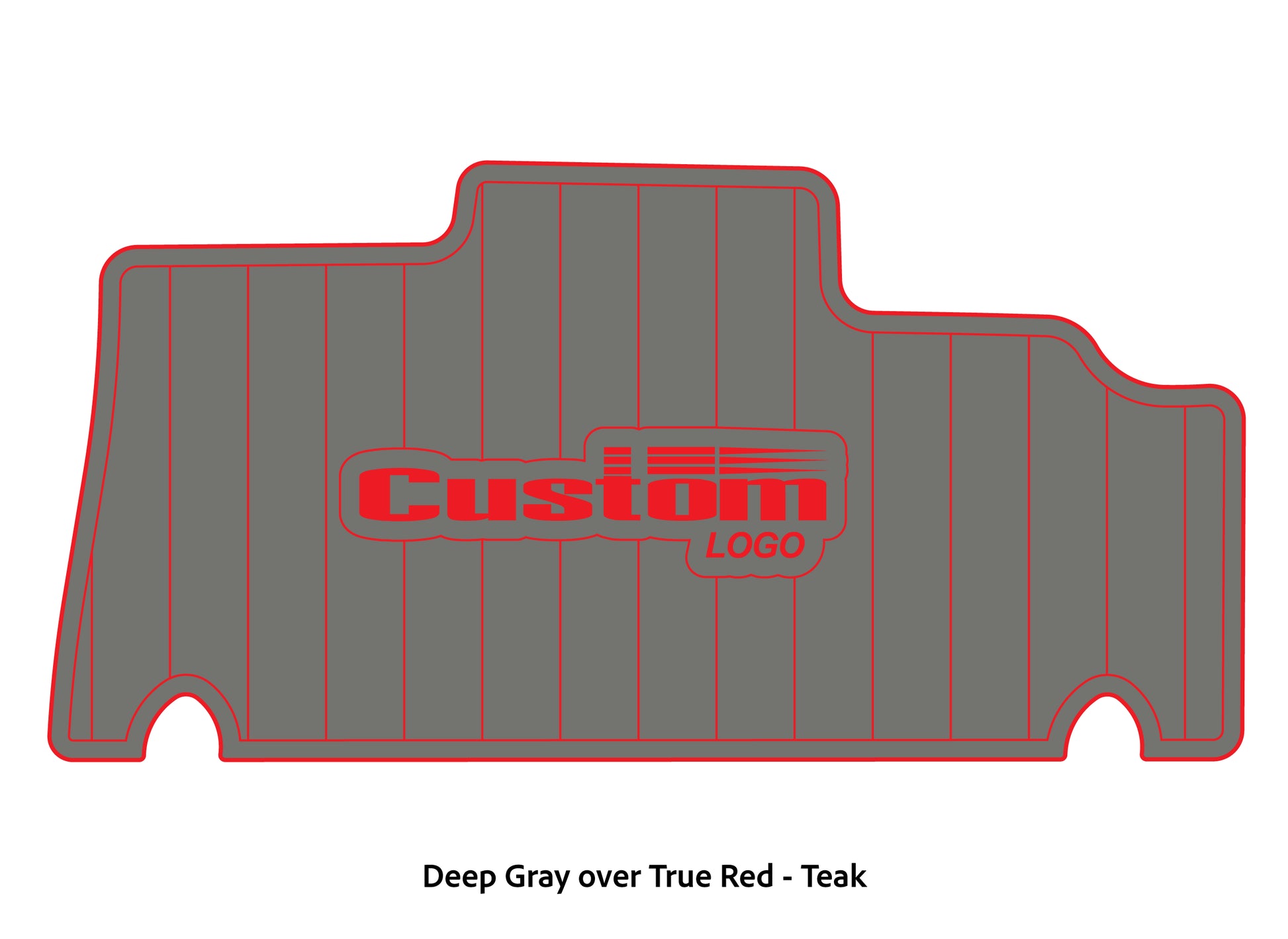 Dura-deck Triton 179TRX custom EVA foam bass boat flooring in deep gray over true red teak pattern