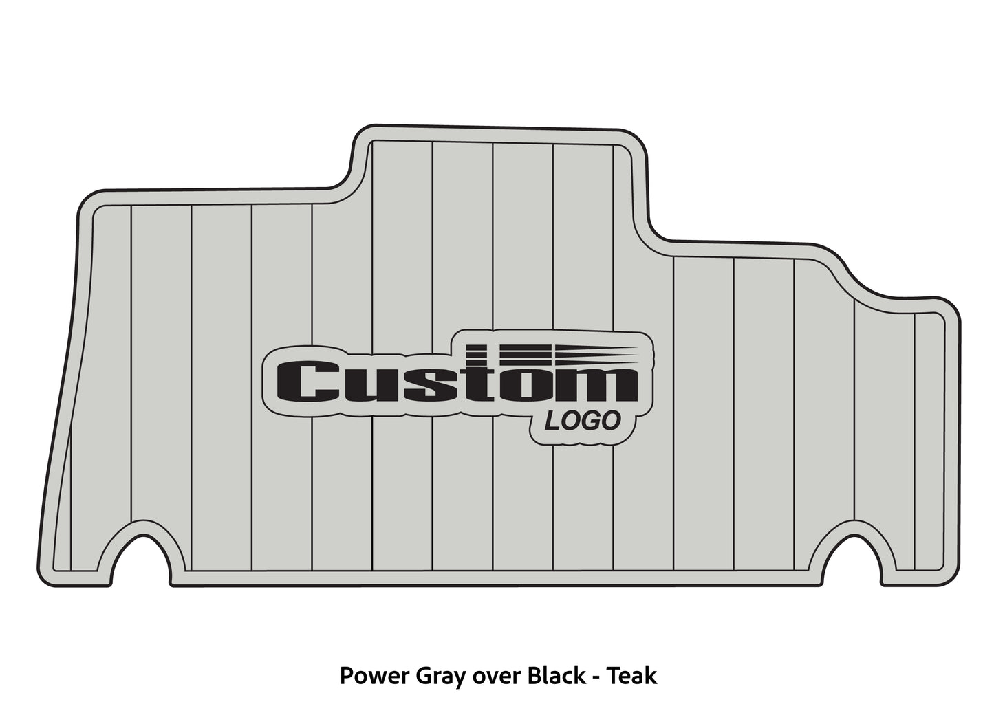 Dura-deck Triton 179TRX custom EVA foam bass boat flooring in power gray over black teak pattern