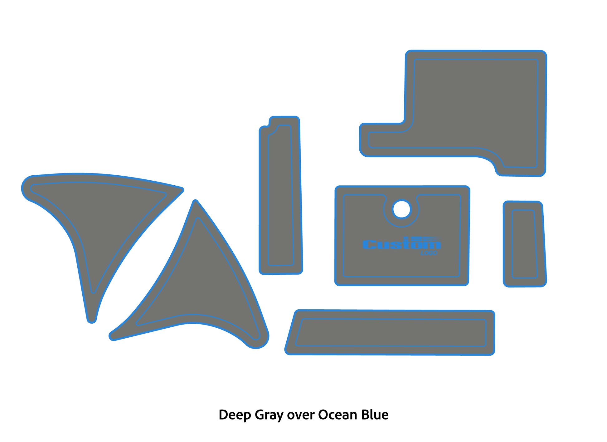 Dura-Deck Triton TR20 eva foam accessory set deep gray over ocean blue