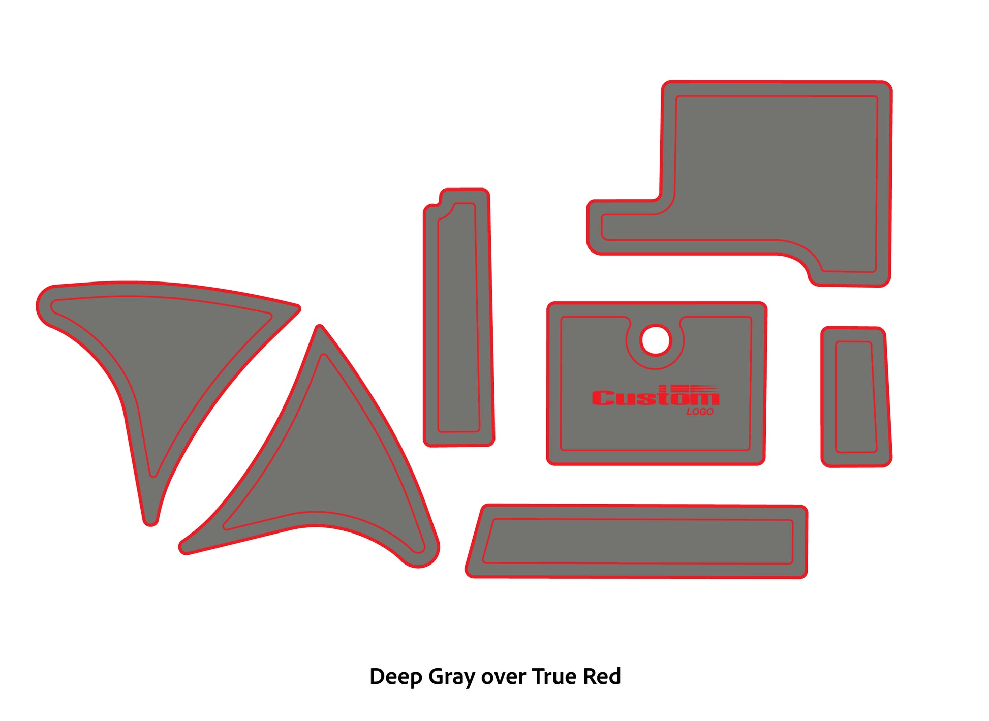 Dura-Deck Triton TR20 eva foam accessory set in deep gray over true red