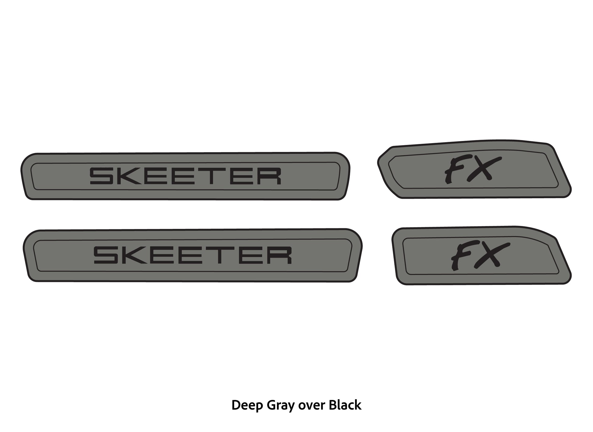 Dura-Deck Skeeter FX20 eva foam traile pad set in deep gray over black