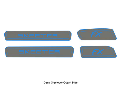 Dura-Deck Skeeter FX20 eva foam trailer pad set in deep gray over in ocean blue