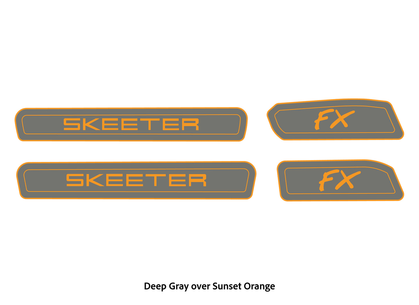 Dura-Deck Skeeter FX20 eva foam trailer pad set in deep gray over sunset orange