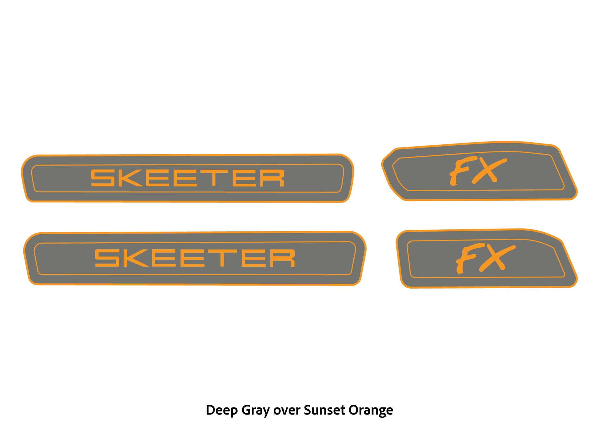 Dura-Deck Skeeter FX20 eva foam trailer pad set in deep gray over sunset orange