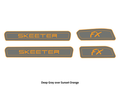 Dura-Deck Skeeter FX20 eva foam trailer pad set in deep gray over sunset orange