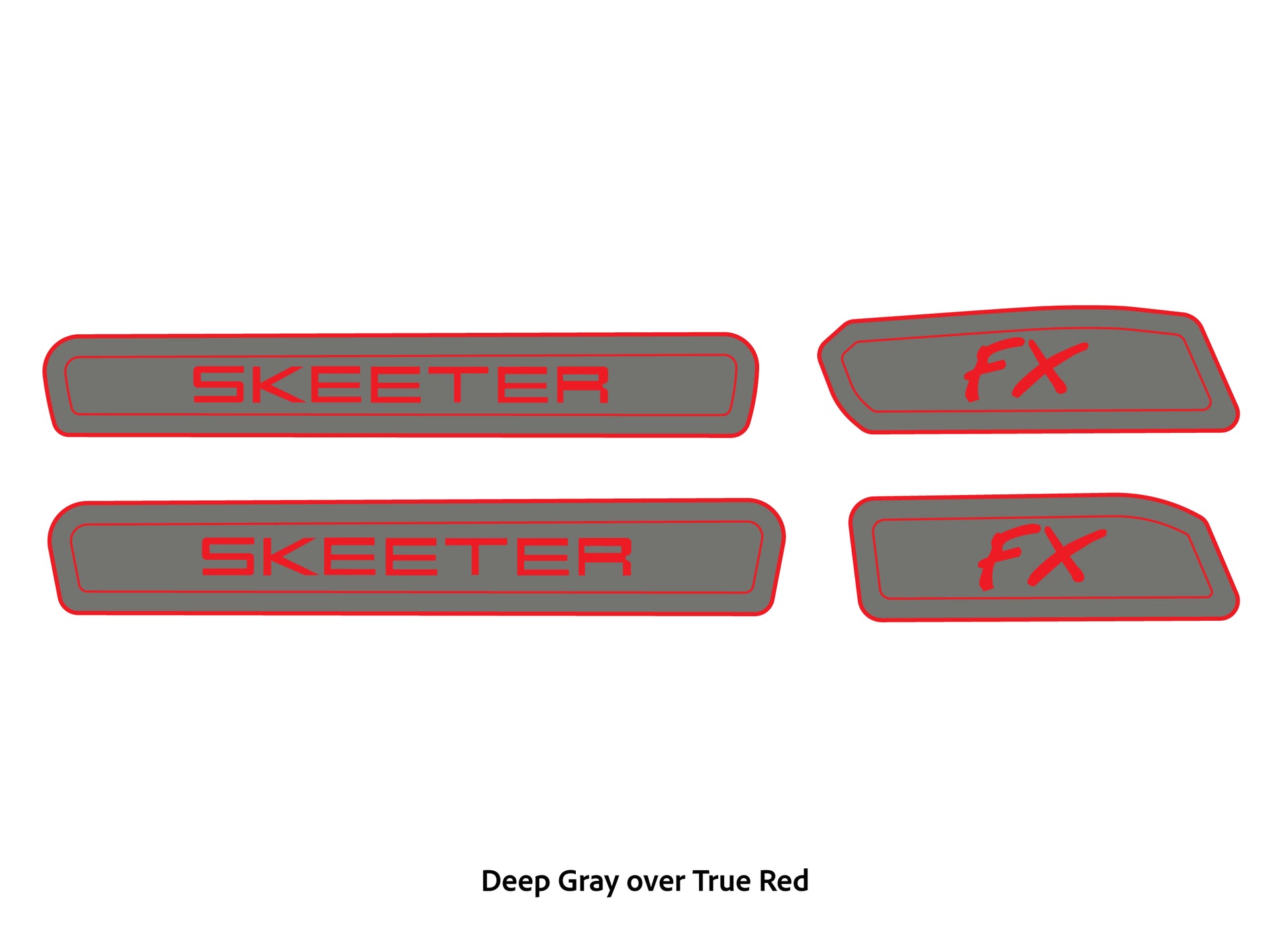 Dura-Deck Skeeter Fx20 eva foam trailer set pad in deep gray over true red