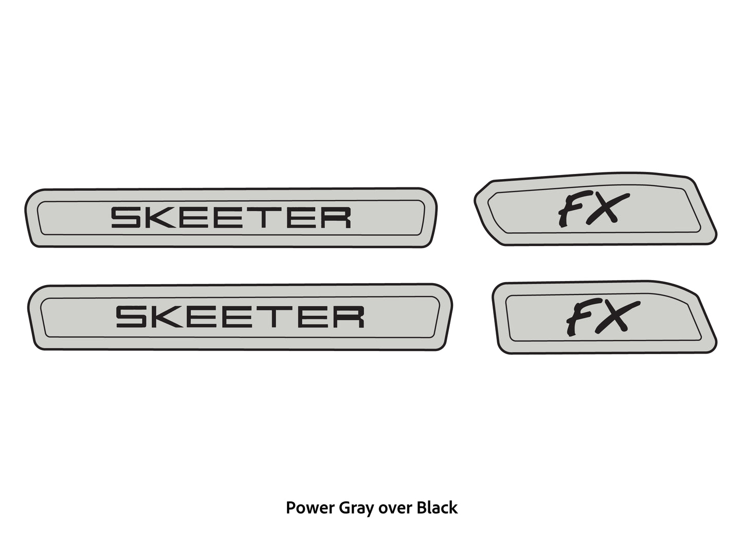 Dura-Deck Skeeter FX20 EVA foam trailer pad set in power gray over black