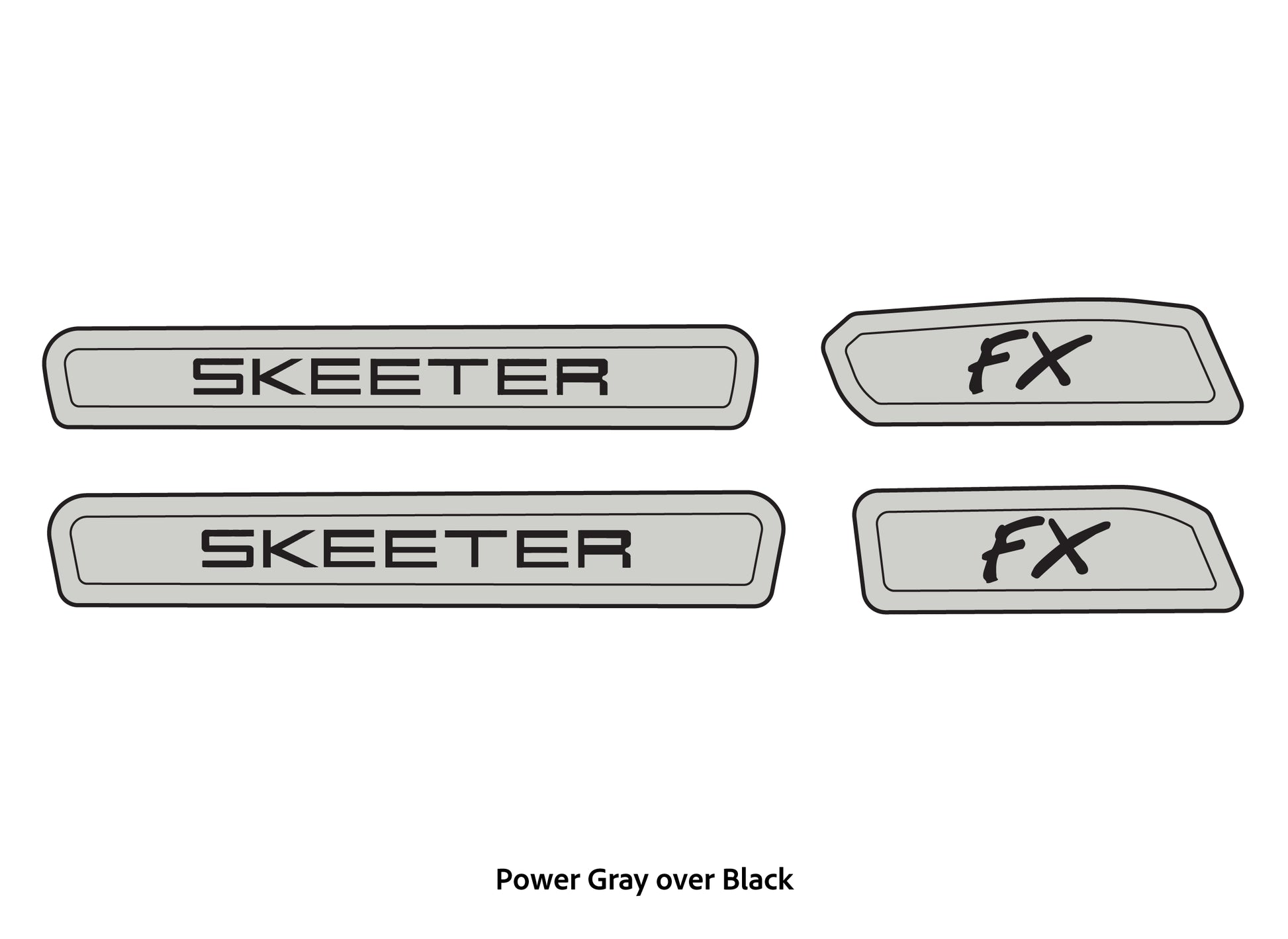 Dura-Deck Skeeter FX20 EVA foam trailer pad set in power gray over black