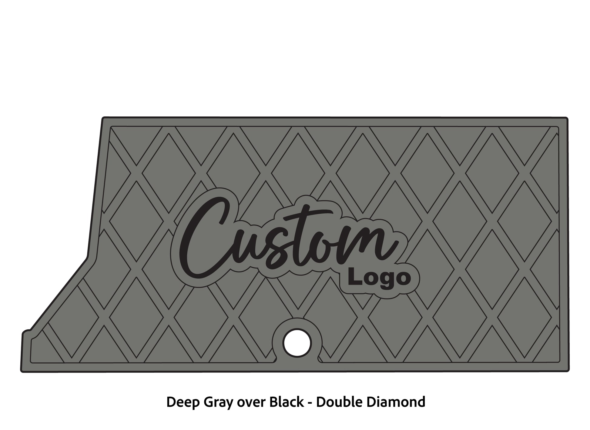 Dura-Deck Ranger RT178 custom EVA foam bass boat flooring in deep gray over black double diamond