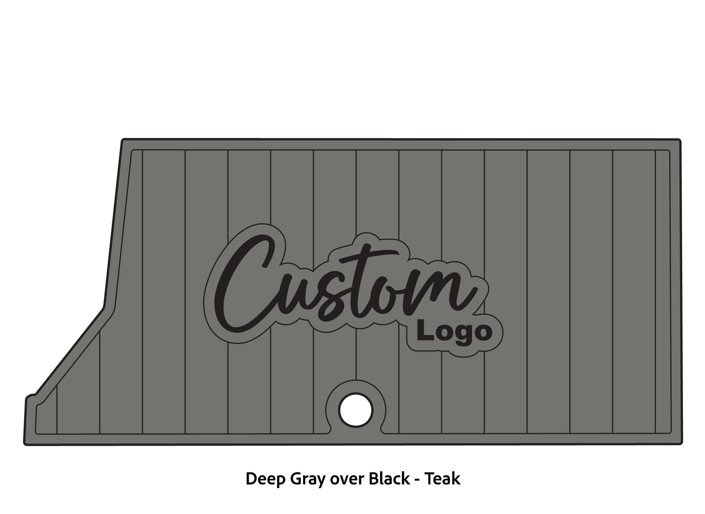 Dura-Deck Ranger RT178 custom EVA foam bass boat flooring in deep gray over black teak