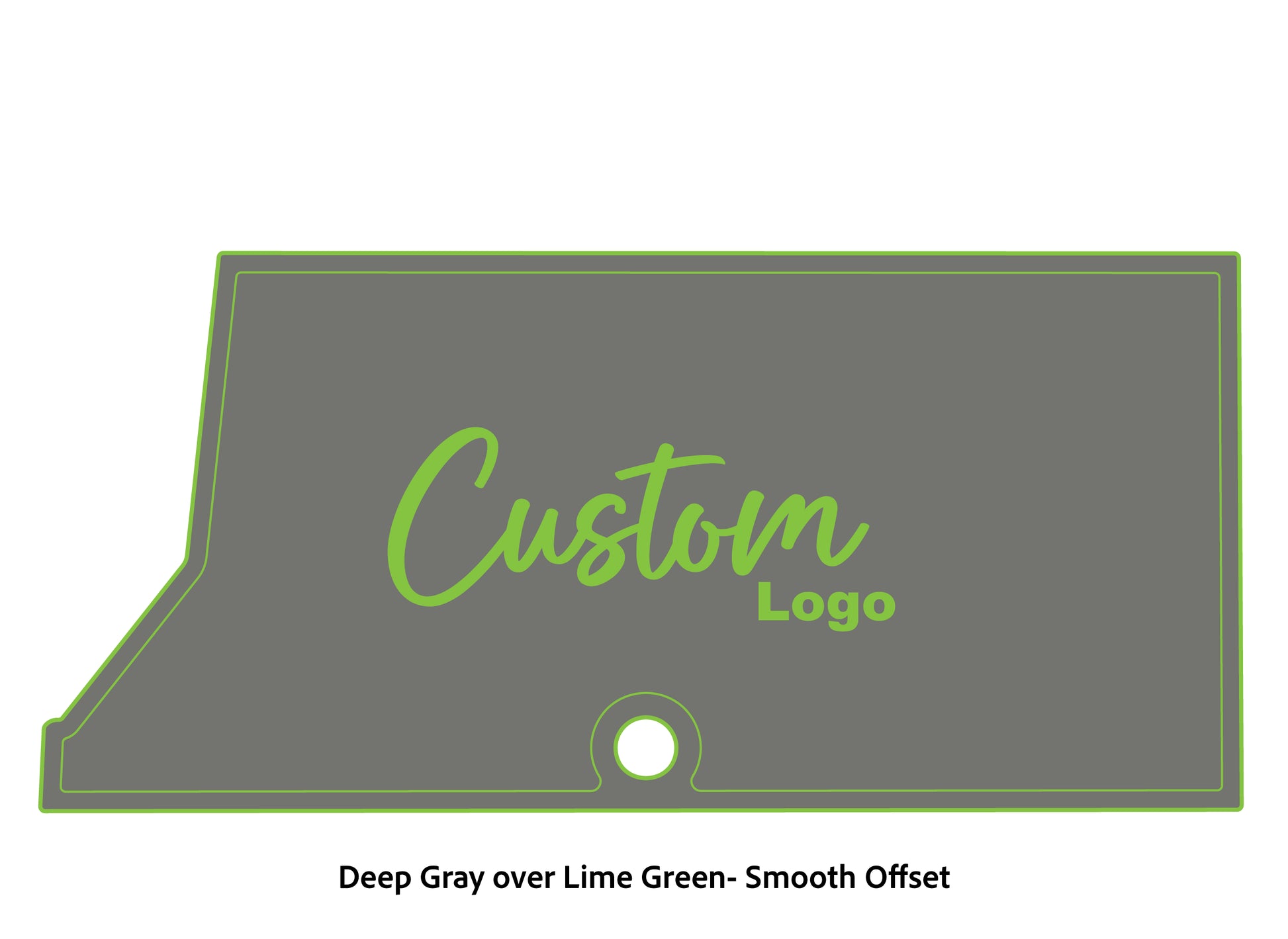 Dura-Deck Ranger RT178 custom EVA foam bass boat flooring in deep gray over lime green smooth offset