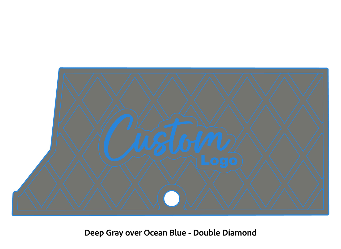 Dura-Deck Ranger RT178 custom EVA foam bass boat flooring in deep gray over ocean blue double diamond