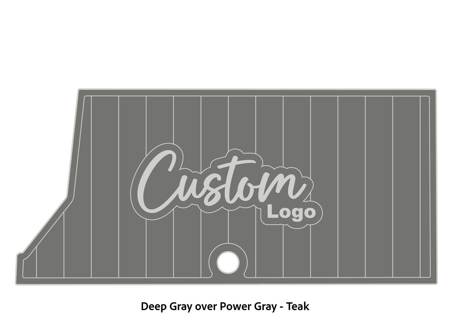 Dura-Deck RT178 custom eva foam bass boat flooring in deep gray over power gray teak pattern