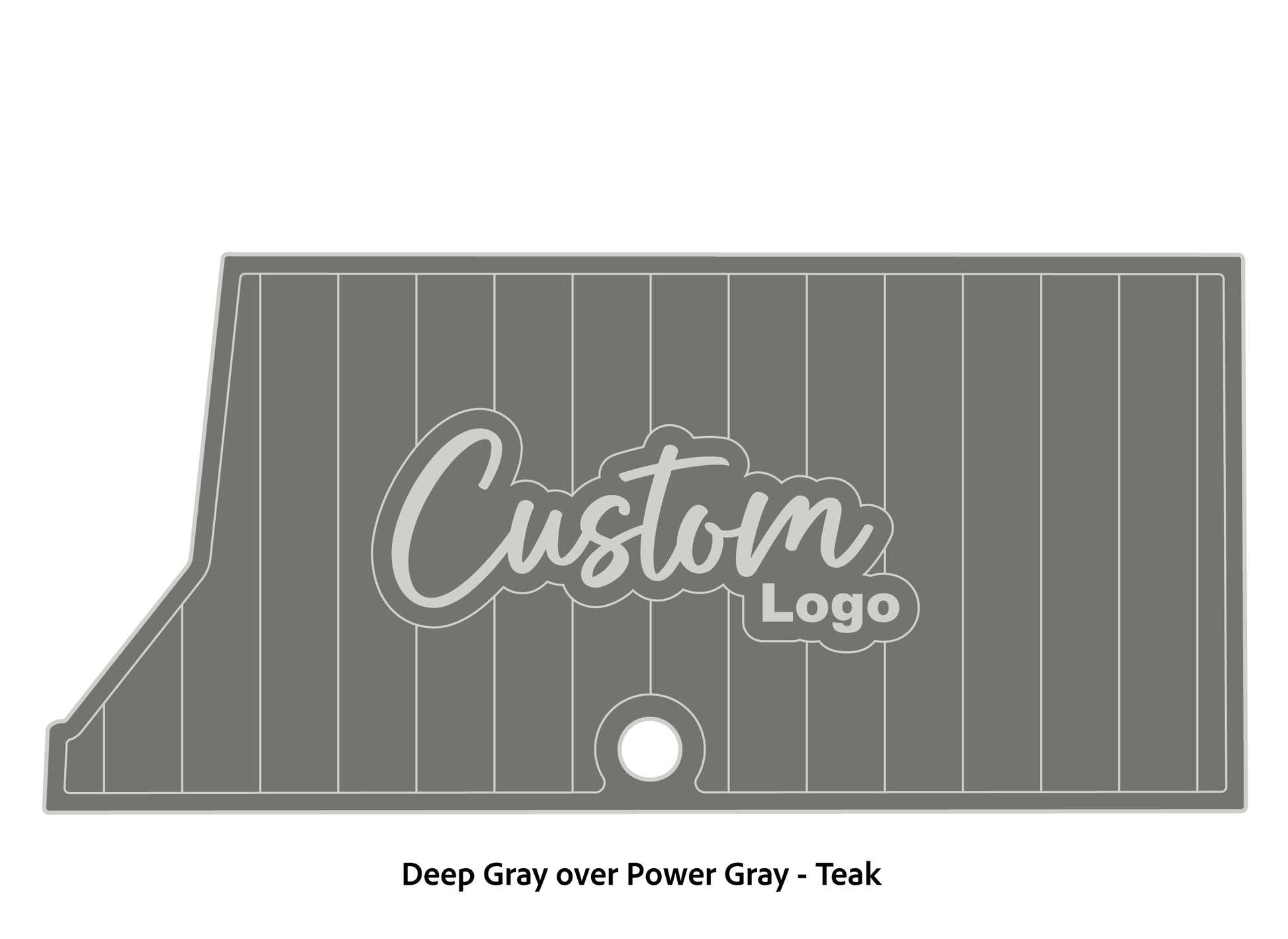 Dura-Deck RT178 custom eva foam bass boat flooring in deep gray over power gray teak pattern