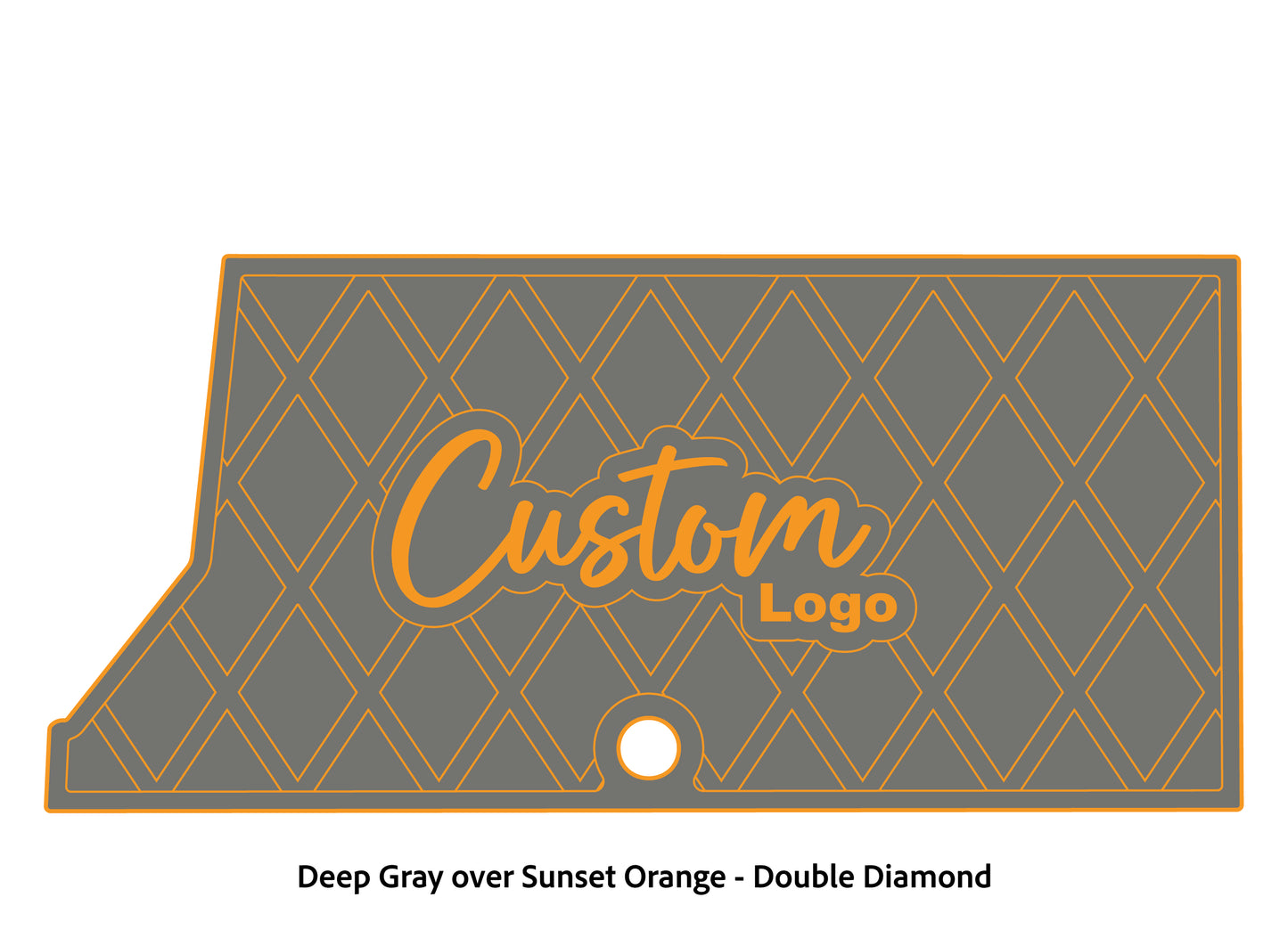 Dura-Deck Ranger RT178 custom eva foam bass boat flooring in deep gray over sunset orange double diamond pattern