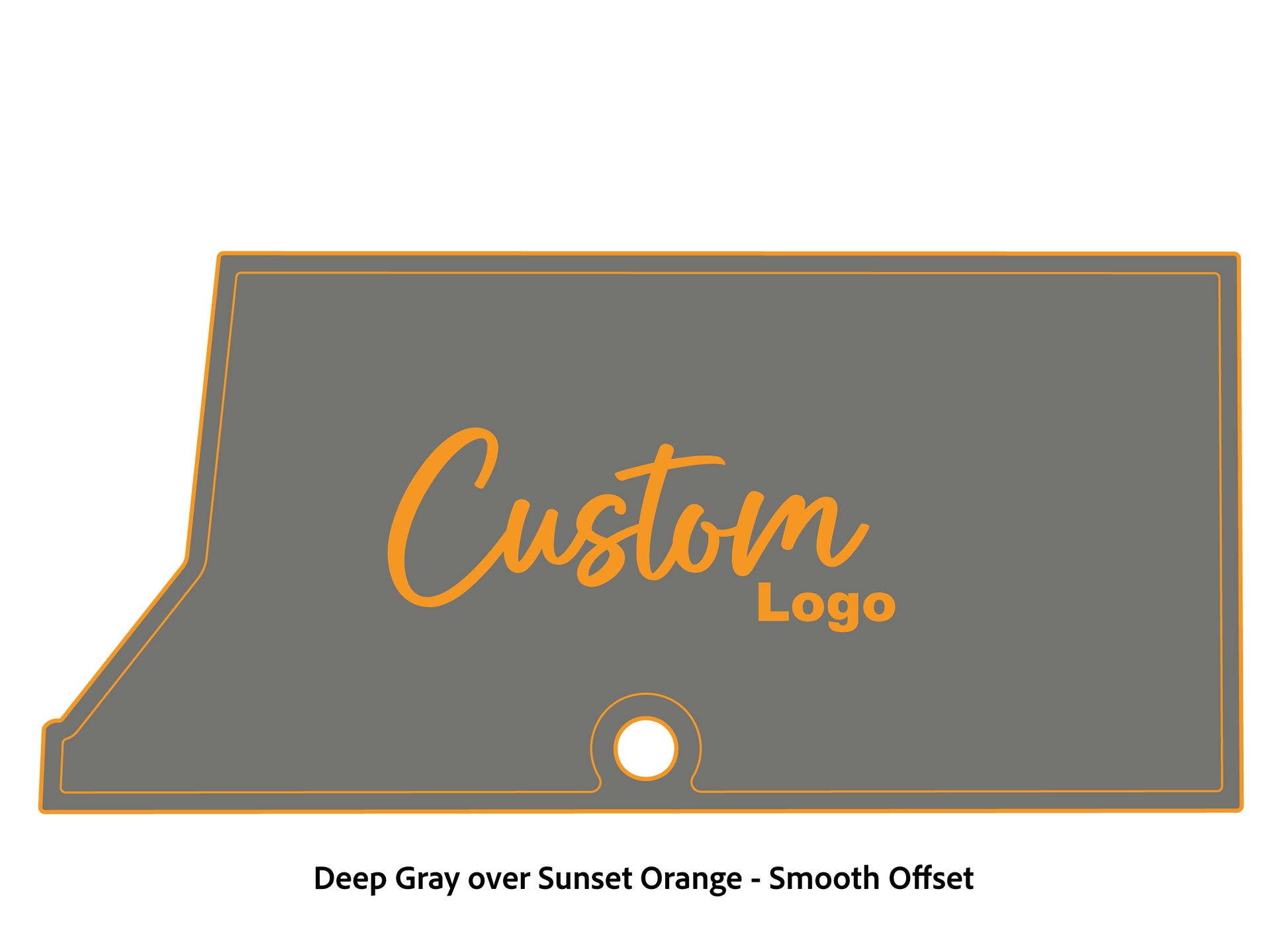 Dura-Deck Ranger RT178 custom eva foam bass boat flooring in deep gray over sunset orange smooth offset pattern