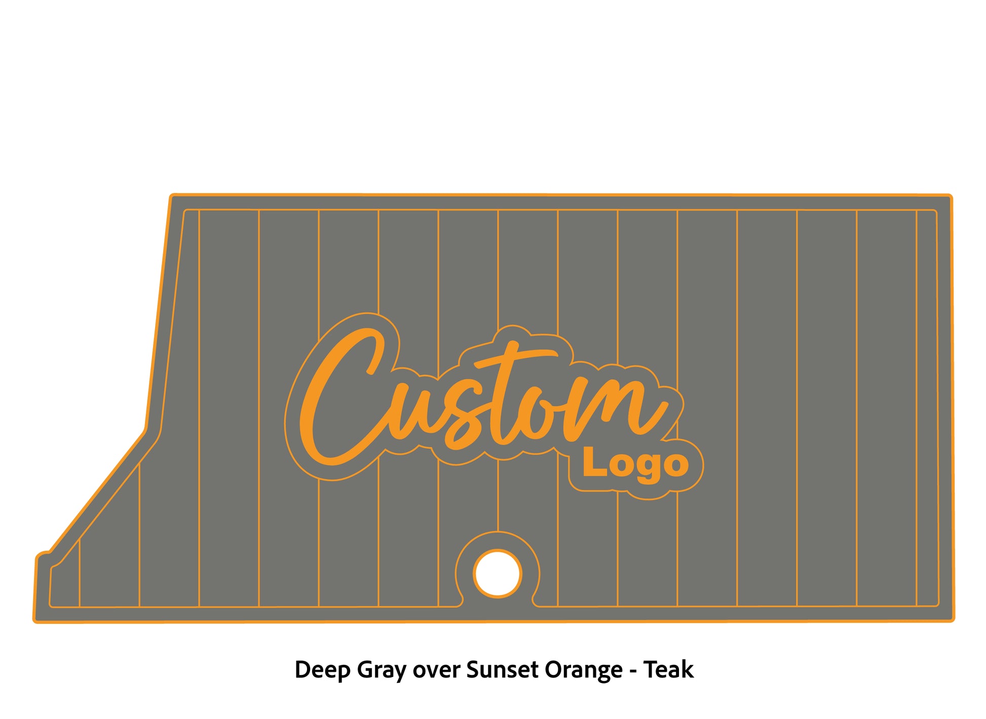Dura-Deck Ranger RT178 custom eva foam bass boat flooring in deep gray over sunset orange teak pattern