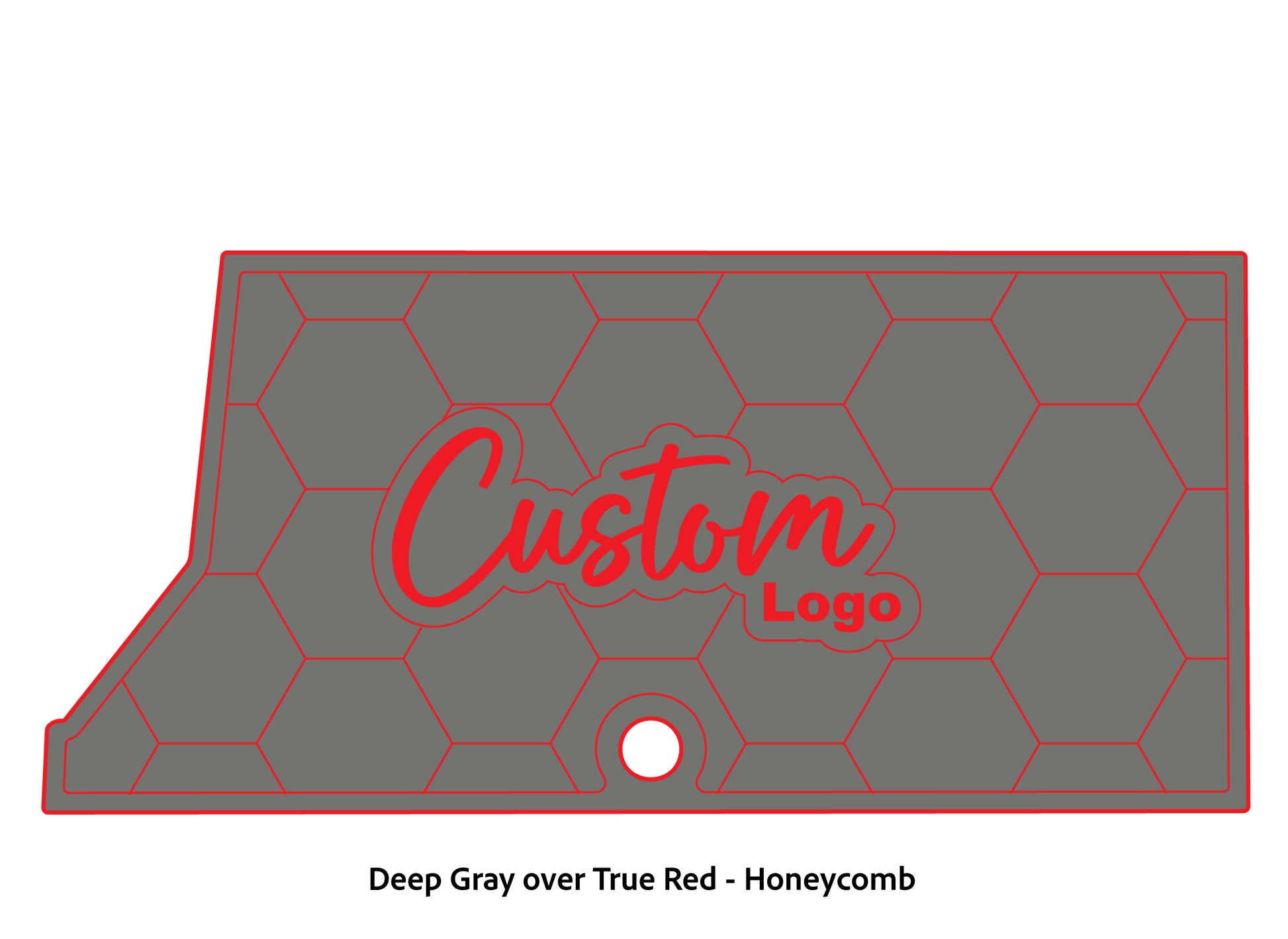 Dura-Deck Ranger RT178 custom eva foam bass boat flooring deep gray over true red honeycomb pattern