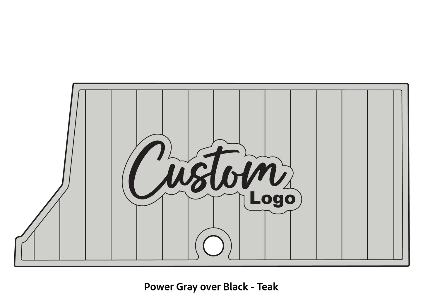 Dura-Deck Ranger RT178 custom eva foam bass boat flooring in power gray over black teak pattern