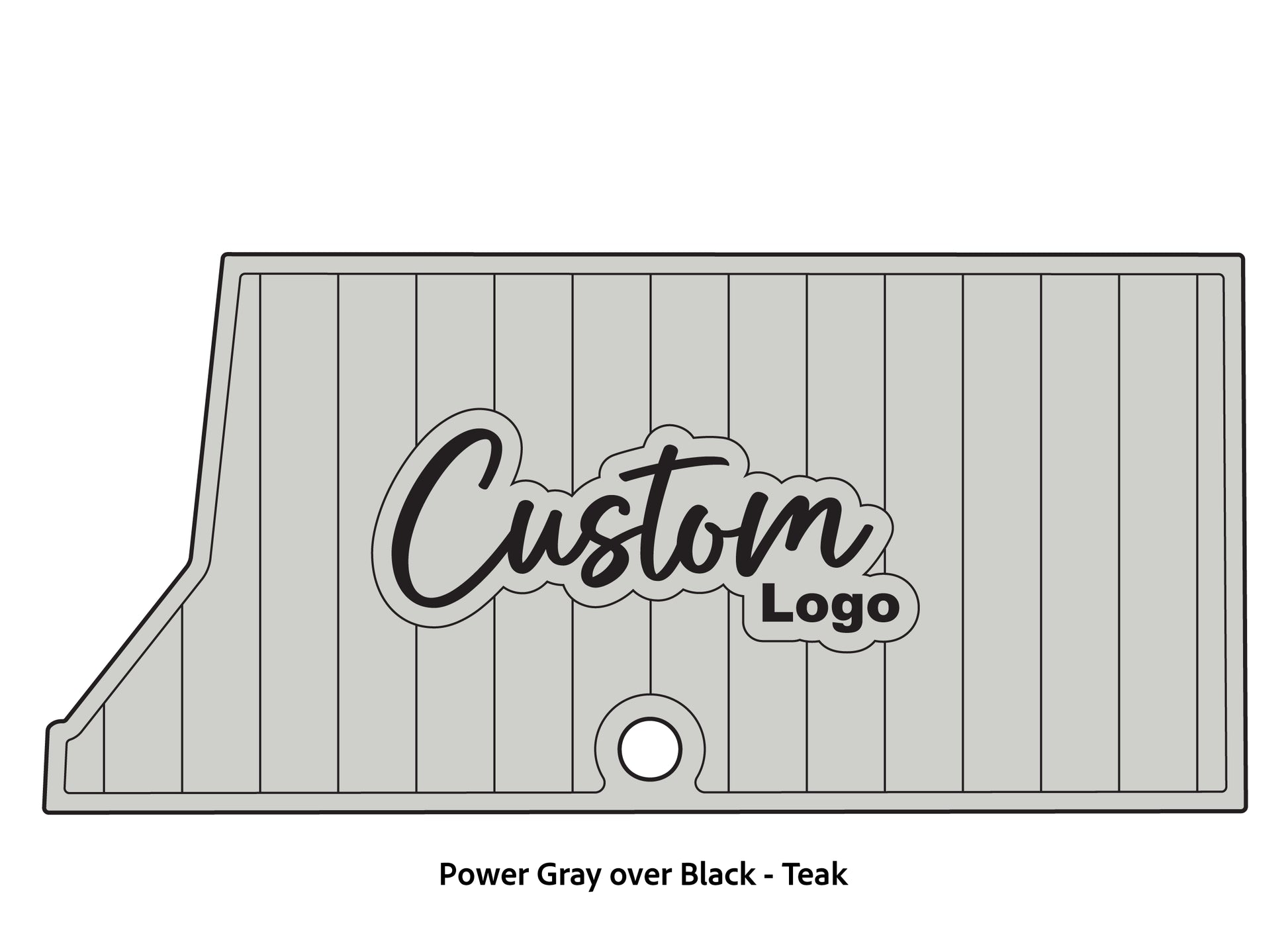 Dura-Deck Ranger RT178 custom eva foam bass boat flooring in power gray over black teak pattern