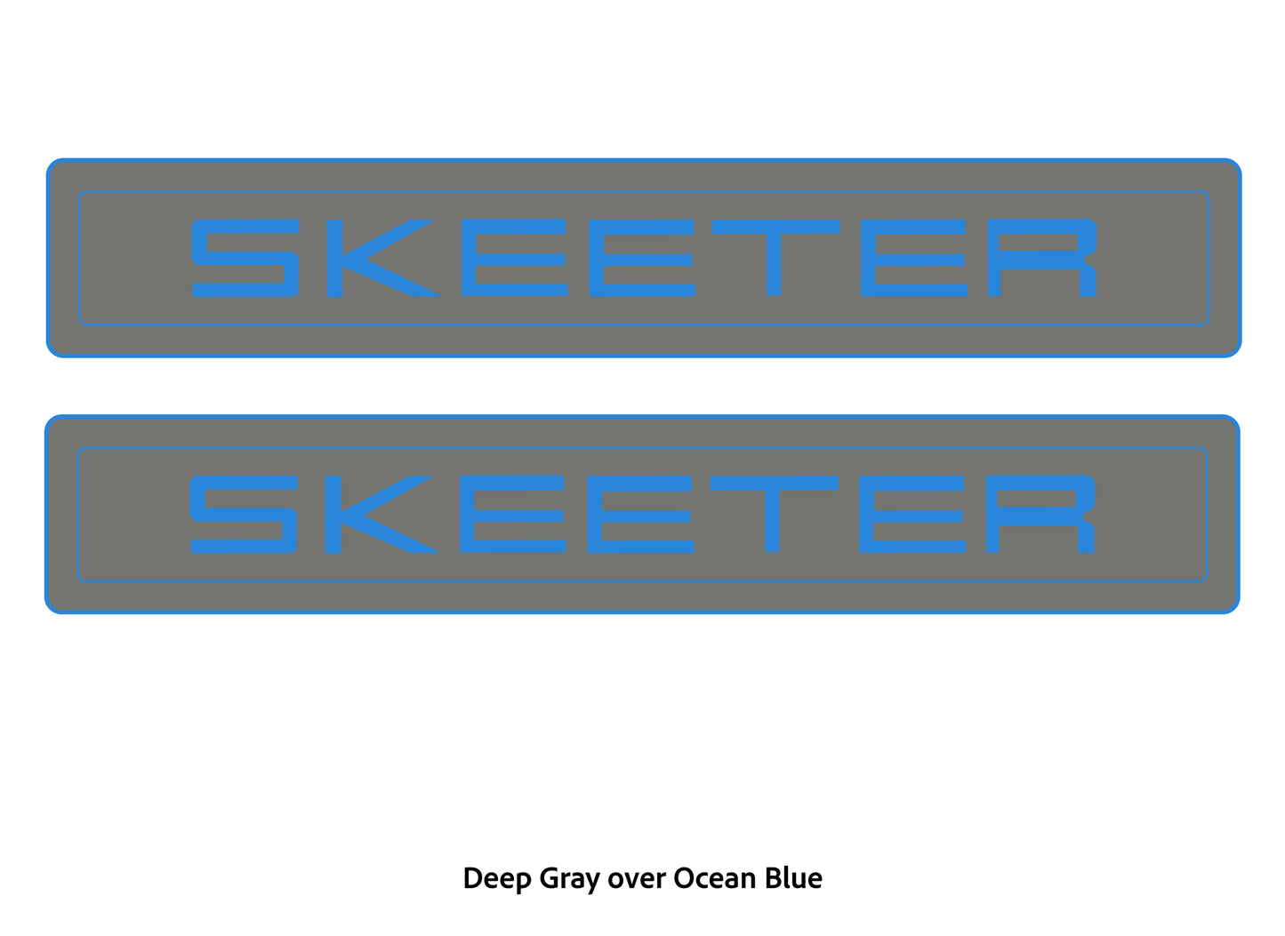 Dura-Deck Skeeter ZXR eva foam trailer set pad set in deep gray over ocean blue