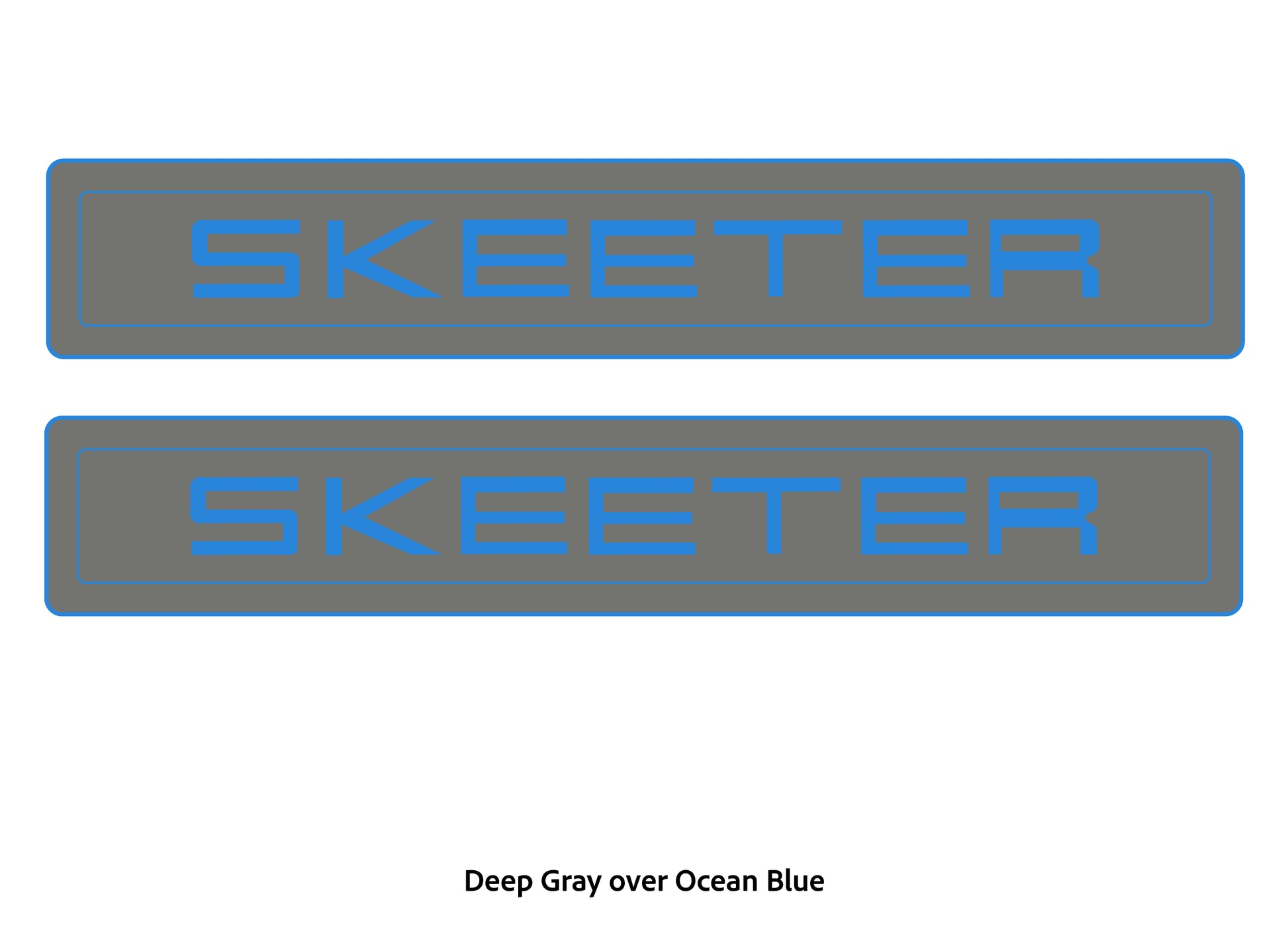 Dura-Deck Skeeter ZXR eva foam trailer set pad set in deep gray over ocean blue