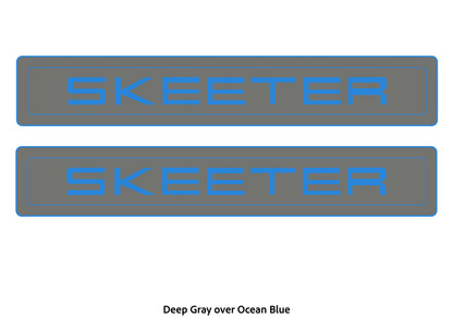 Dura-Deck Skeeter ZXR eva foam trailer set pad set in deep gray over ocean blue