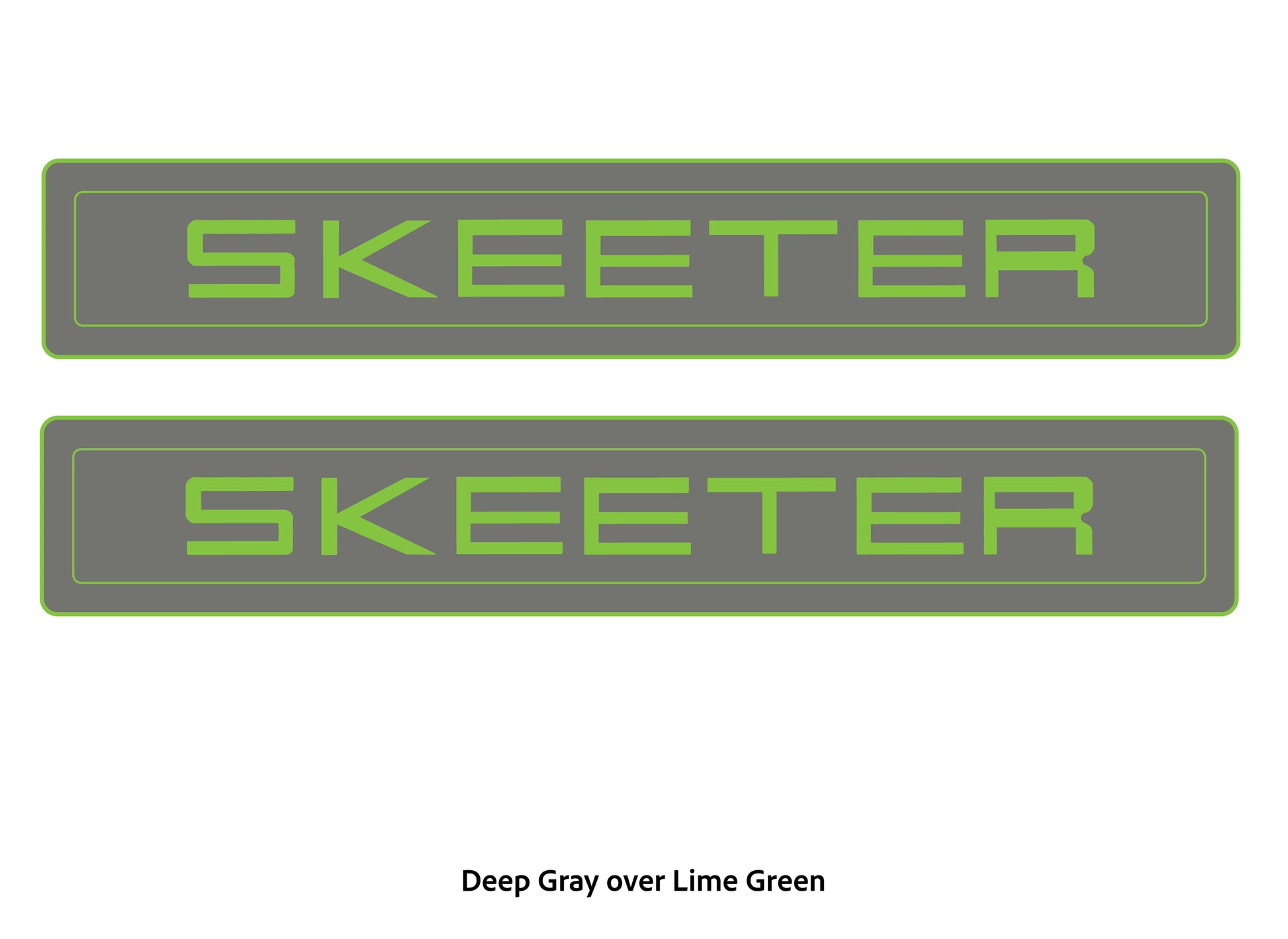 Dura-Deck Skeeter ZXR eva foam trailer pad set in deep gray over lime green