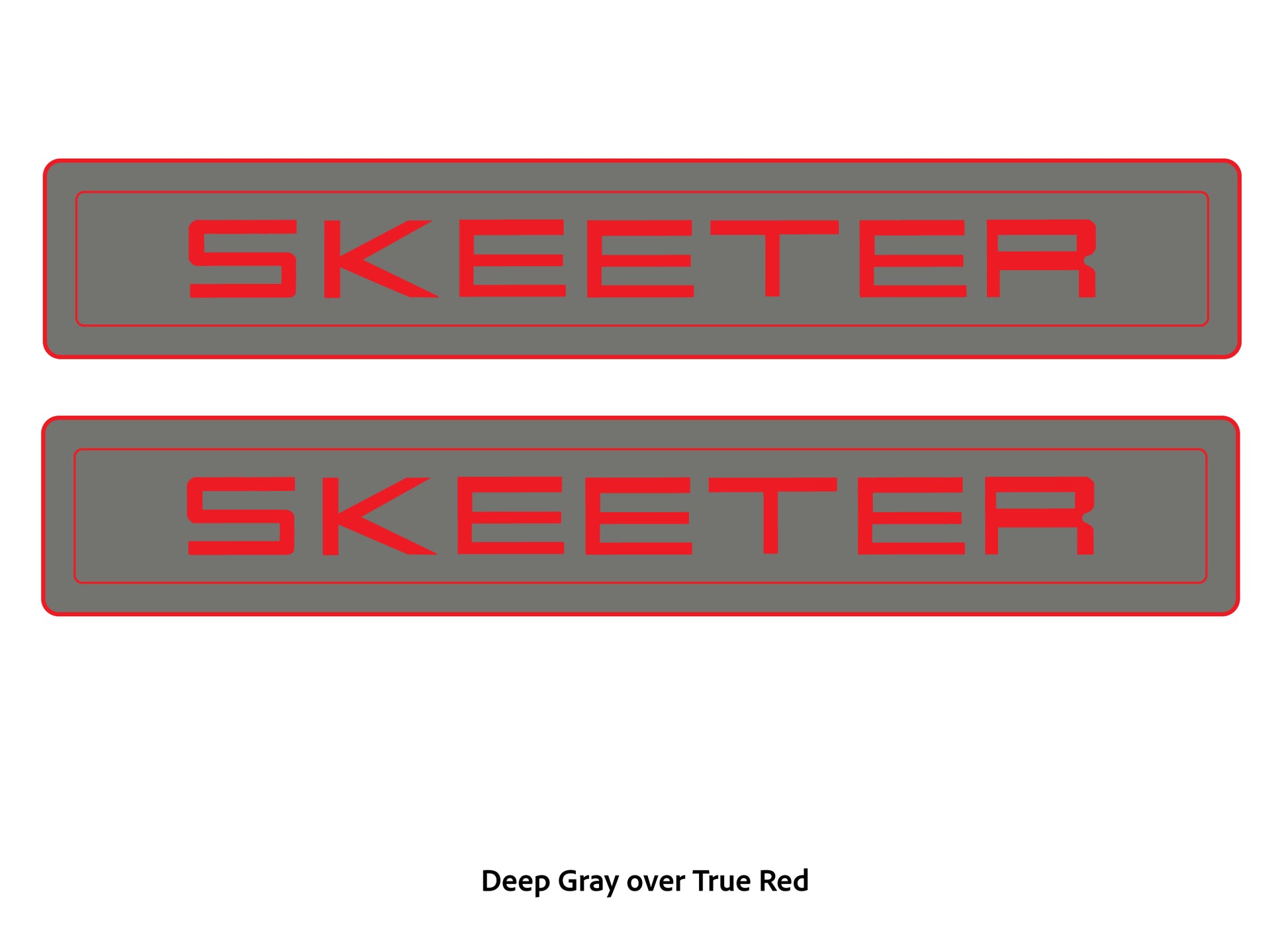 Dura-deck Skeeter ZXR eva foam trailer  pads in deep gray over true red