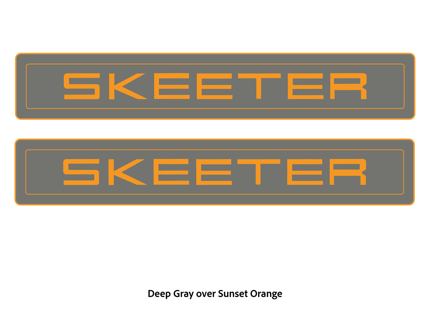 Dura-Deck Skeeter ZXR eva foam trailer pad set in deep gray over sunset orange