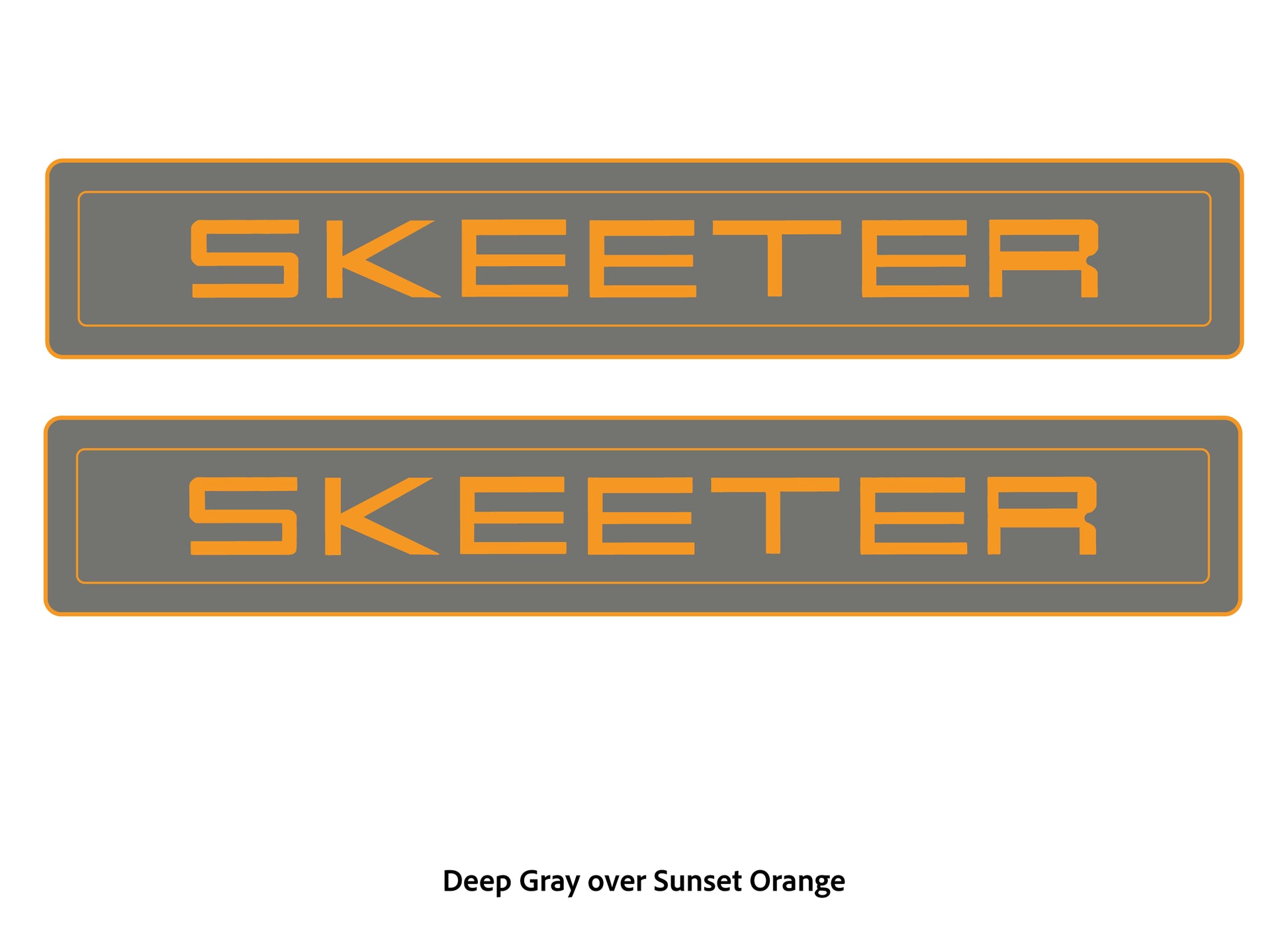 Dura-Deck Skeeter ZXR eva foam trailer pad set in deep gray over sunset orange