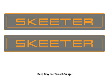 Dura-Deck Skeeter ZXR eva foam trailer pad set in deep gray over sunset orange