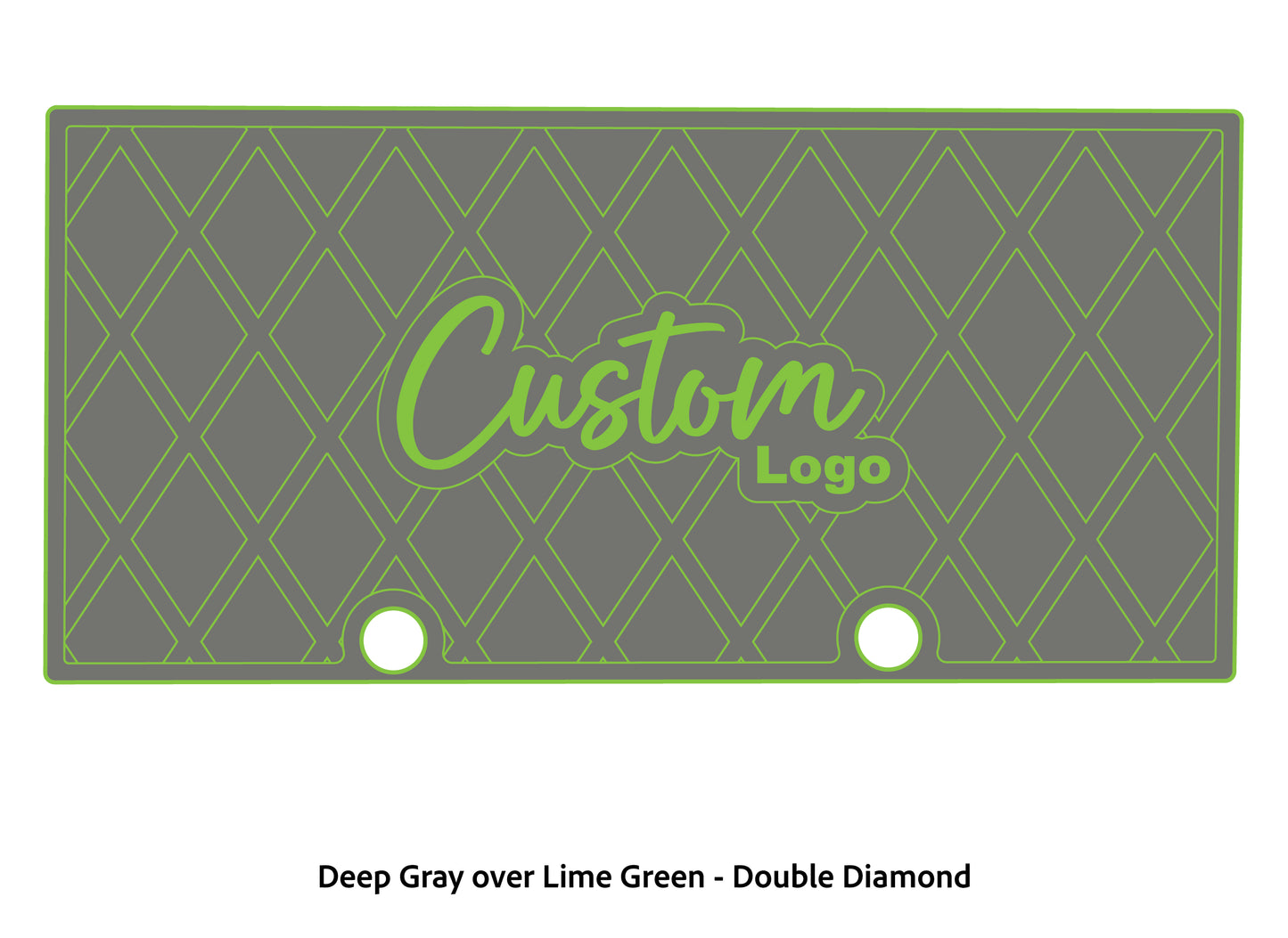 Dura-deck Ranger RT188 custom EVA foam bass boat flooring in deep gray over lime green double diamond pattern