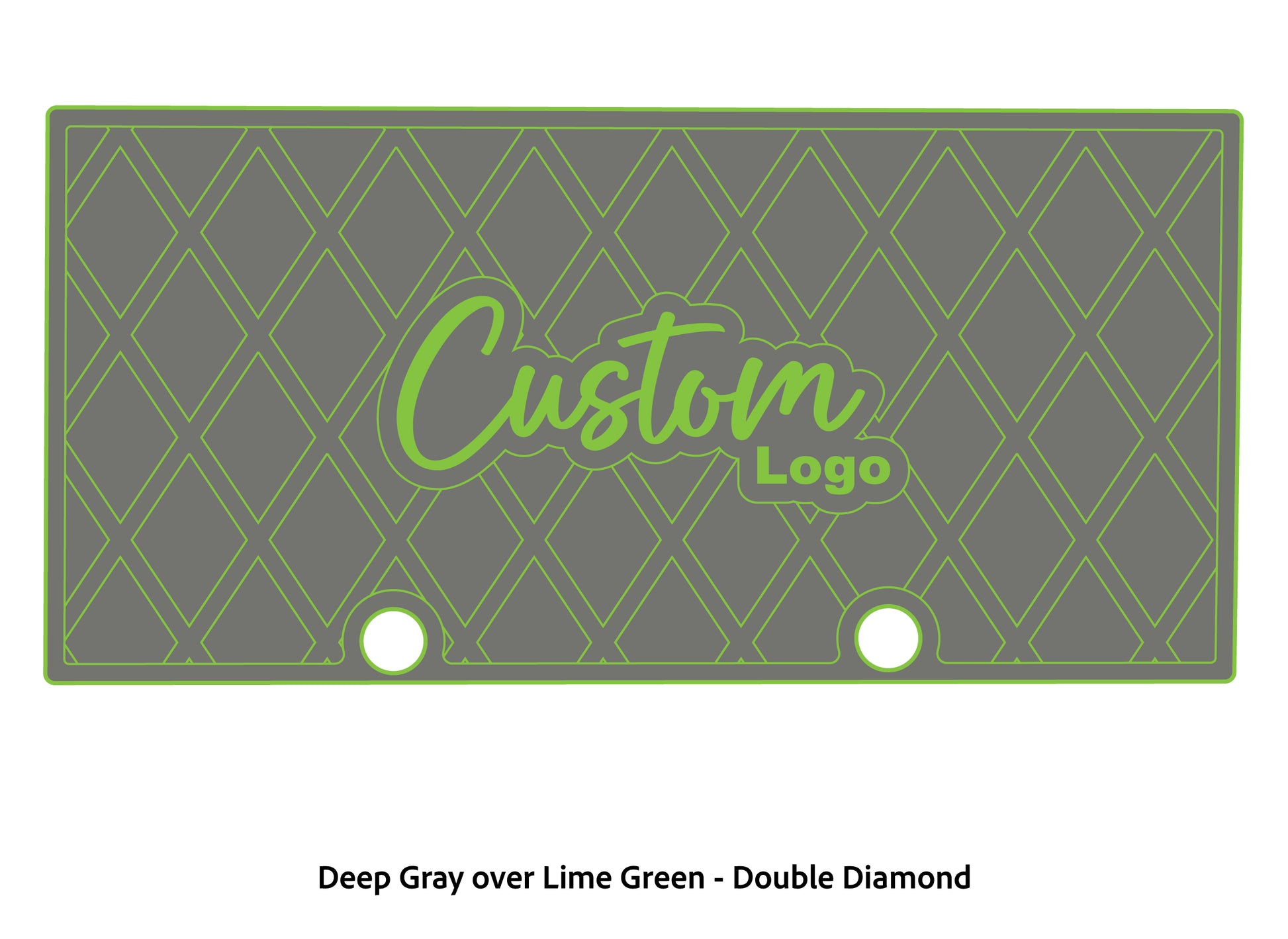 Dura-deck Ranger RT188 custom EVA foam bass boat flooring in deep gray over lime green double diamond pattern