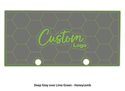 Dura-deck Ranger RT188 custom EVA foam bass boat flooring in deep gray over lime green honeycomb pattern