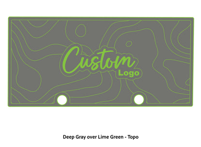 Dura-deck Ranger RT188 custom EVA foam bass boat flooring in deep gray over lime green topo pattern
