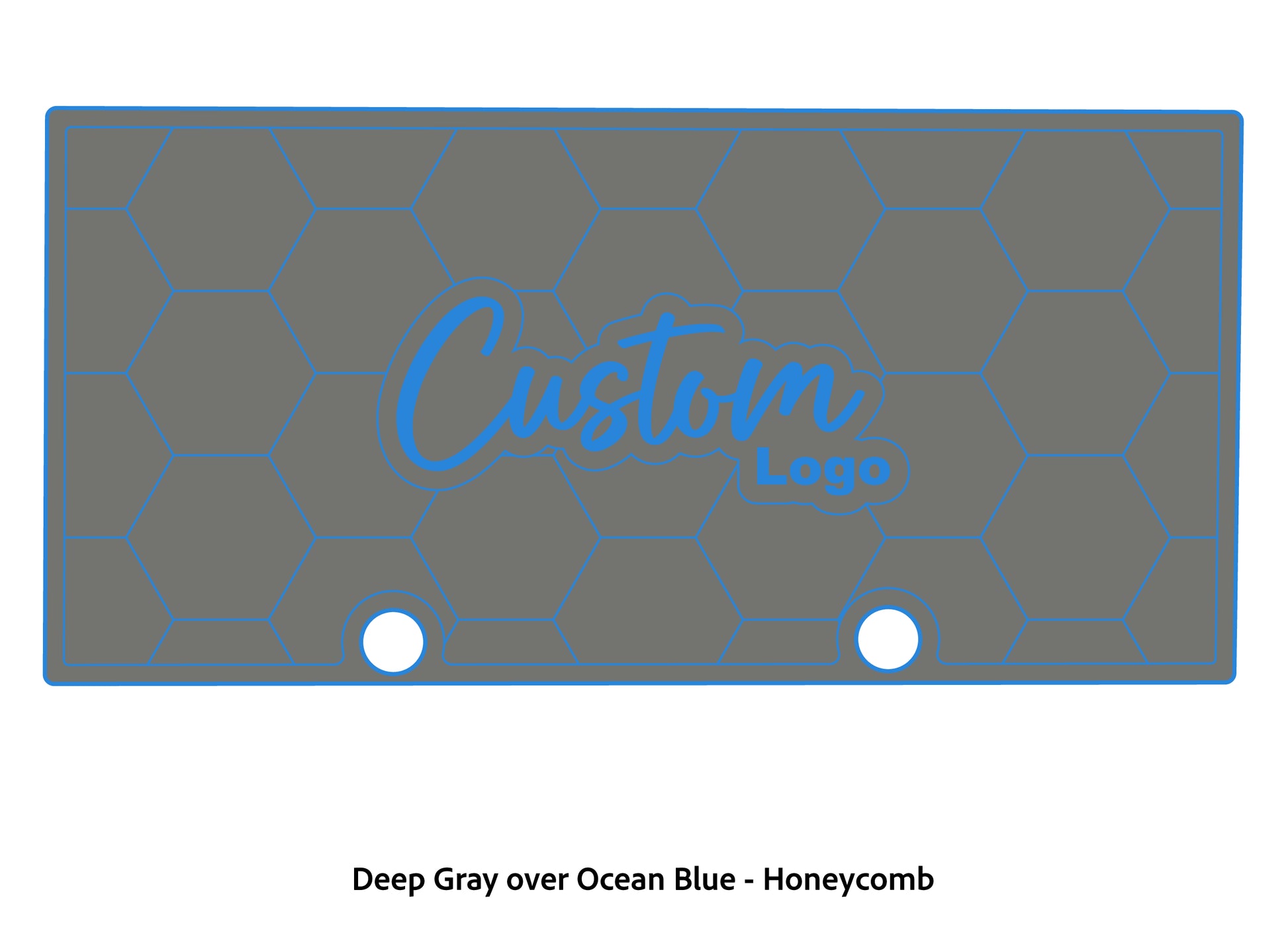Dura-deck Ranger RT188 custom EVA foam bass boat flooring in deep gray over ocean blue honeycomb pattern