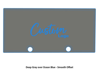 Dura-deck Ranger RT188 custom EVA foam bass boat flooring in deep gray over ocean blue smooth offset pattern