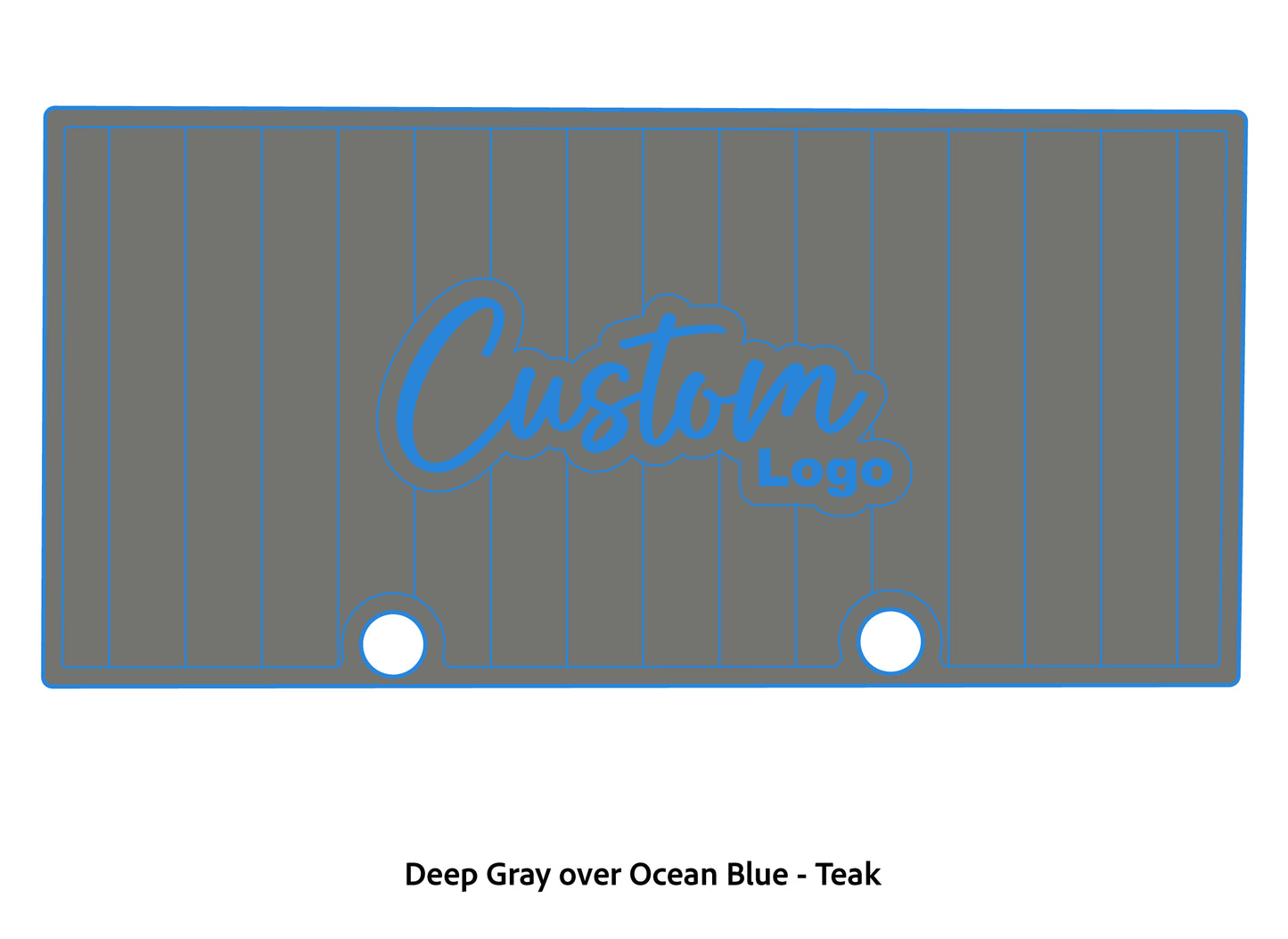 Dura-deck Ranger RT188 custom EVA foam bass boat flooring in deep gray over ocean blue teak pattern