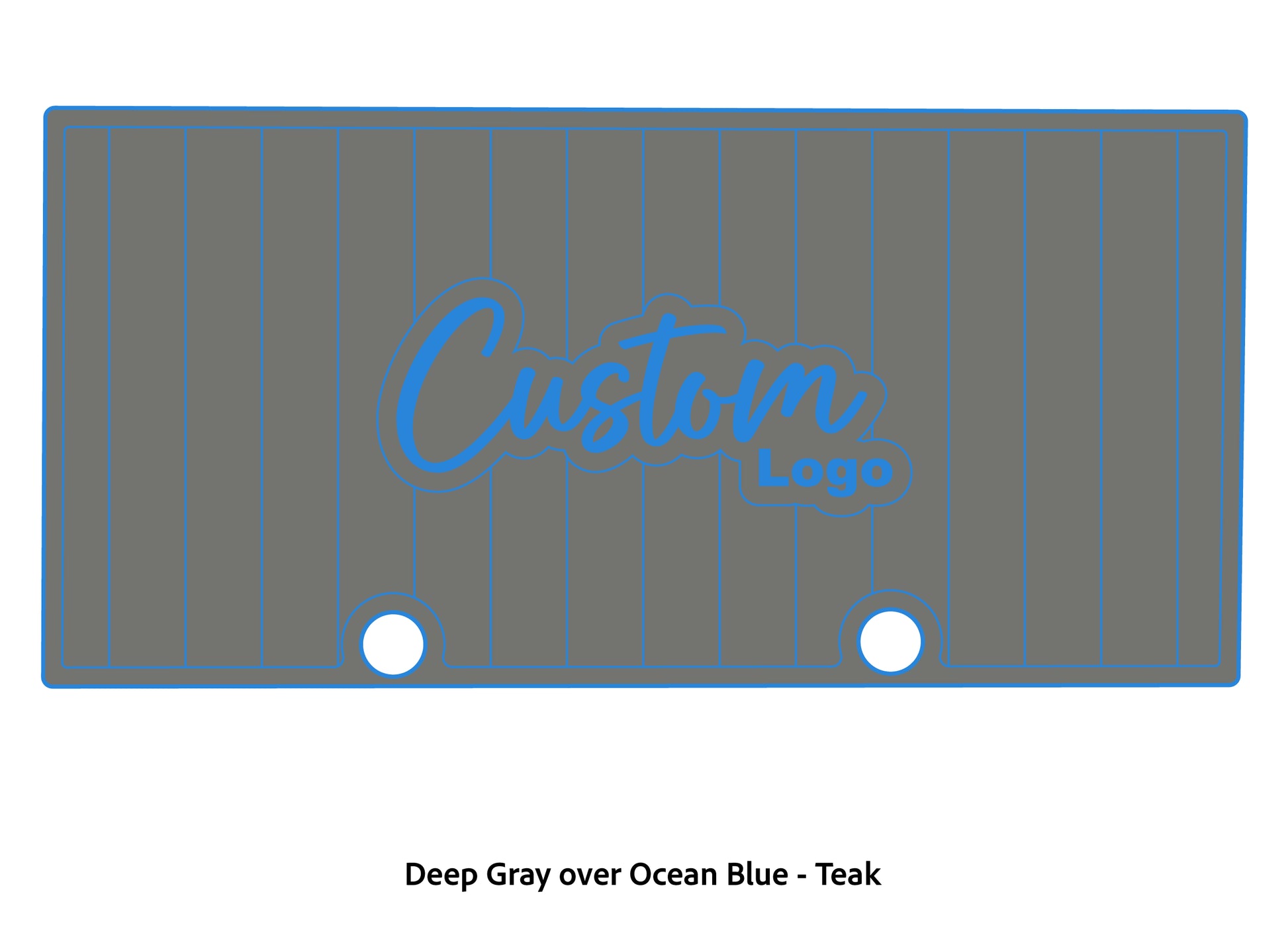 Dura-deck Ranger RT188 custom EVA foam bass boat flooring in deep gray over ocean blue teak pattern