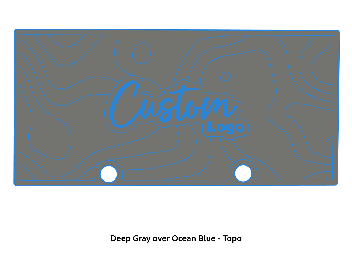 Dura-deck Ranger RT188 custom EVA foam bass boat flooring in deep gray over ocean blue topo pattern